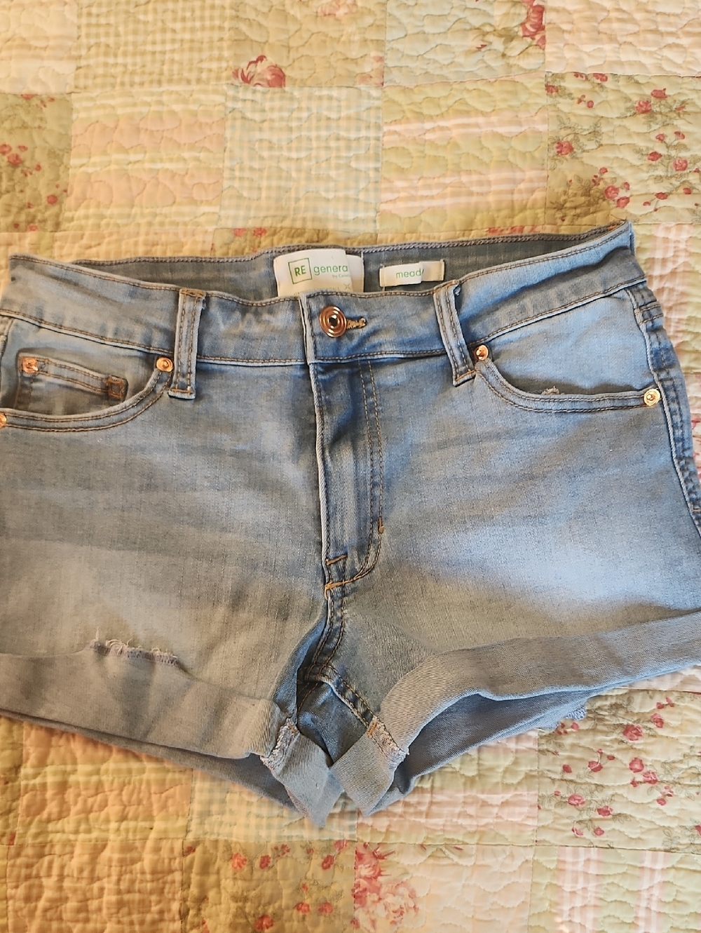 Celebrity Pink Light Blue Denim Shorts